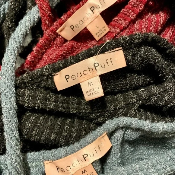 LOT of 3 Peasant-Sleeve Self-Tie Top - M/L - Picture 6 of 6